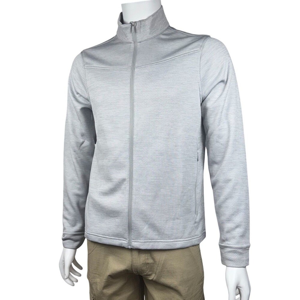 Greg Norman Mens Small Jacket Full Zip Sporty Casual Gray Heather Texture New